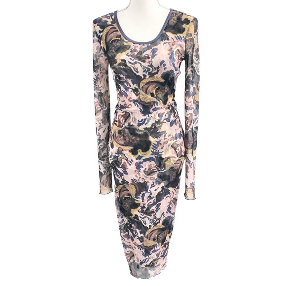 Elizabeth and James Womens Size XS Body-Con Pullover Dress Printed Mesh - Picture 1 of 9